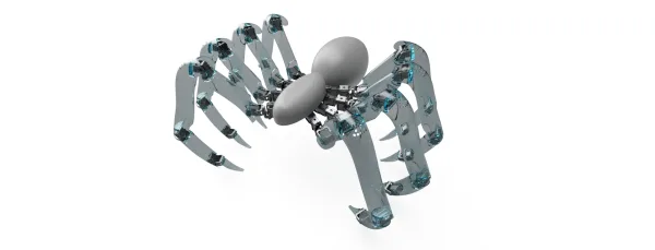 Robot spider CAD render, front